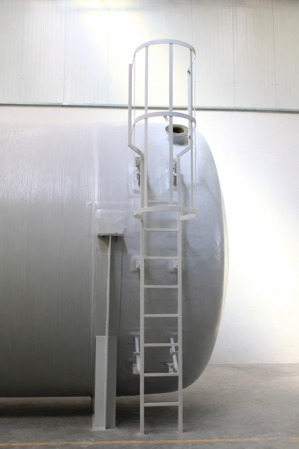 échelle à crinoline en acier pour cuve