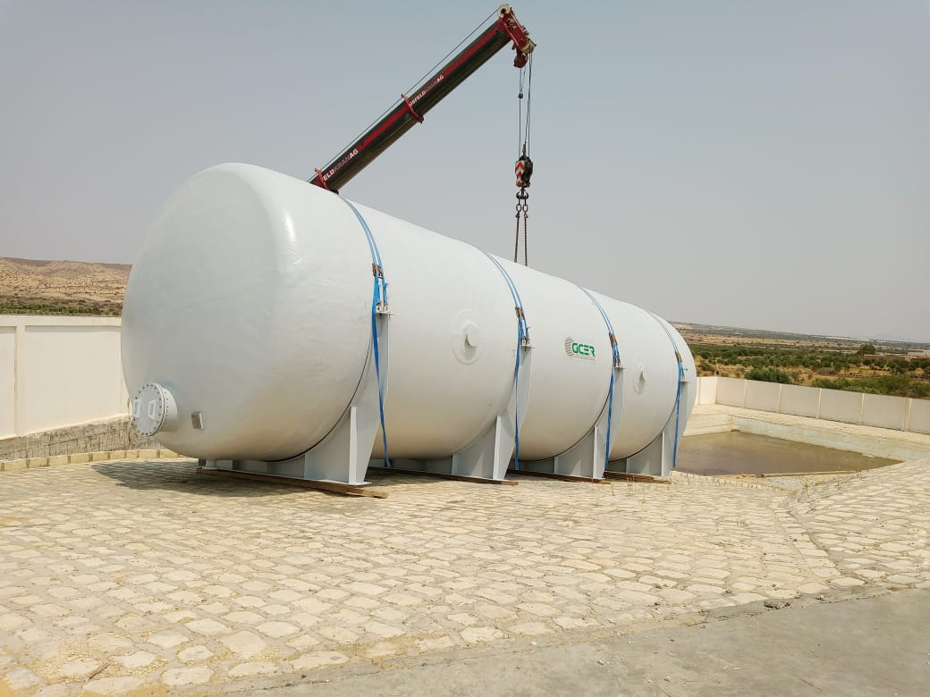 GRP wastewater storage tank